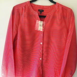 💎 3/$30 Talbot Red & White Stripped Blouse